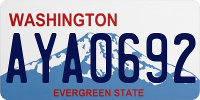 WA license plate AYA0692