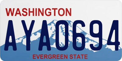 WA license plate AYA0694
