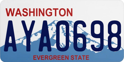 WA license plate AYA0698