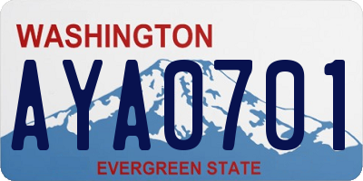 WA license plate AYA0701