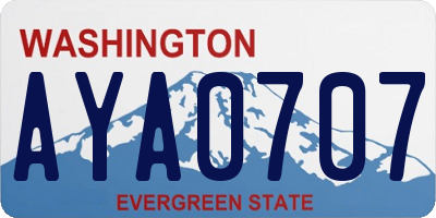 WA license plate AYA0707