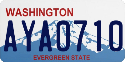 WA license plate AYA0710