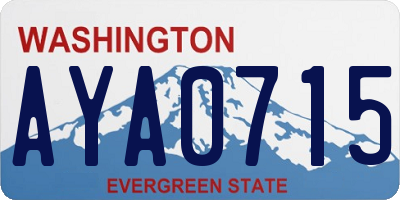 WA license plate AYA0715