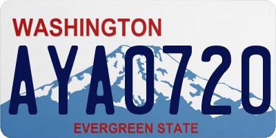 WA license plate AYA0720