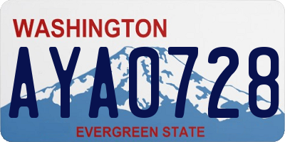 WA license plate AYA0728
