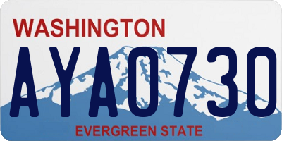 WA license plate AYA0730