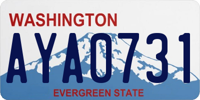 WA license plate AYA0731