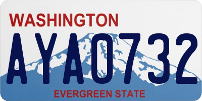 WA license plate AYA0732