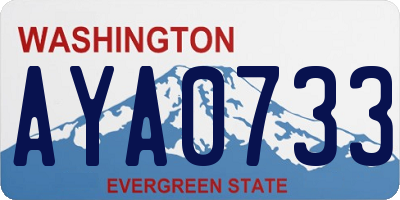 WA license plate AYA0733