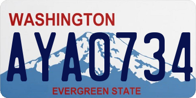 WA license plate AYA0734