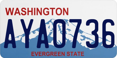 WA license plate AYA0736