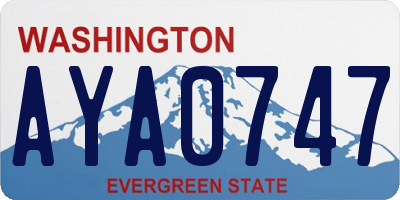 WA license plate AYA0747