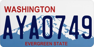 WA license plate AYA0749