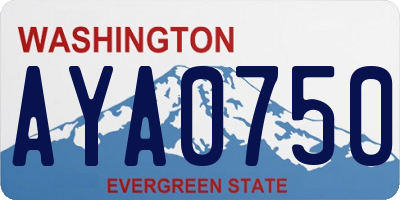 WA license plate AYA0750