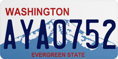 WA license plate AYA0752
