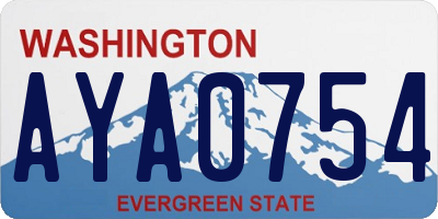 WA license plate AYA0754