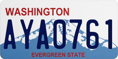 WA license plate AYA0761