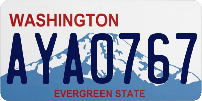 WA license plate AYA0767
