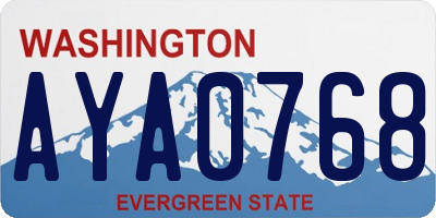 WA license plate AYA0768