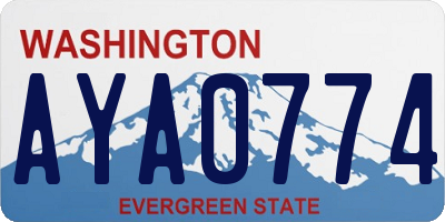 WA license plate AYA0774