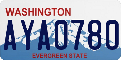 WA license plate AYA0780