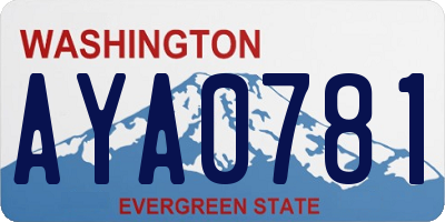 WA license plate AYA0781