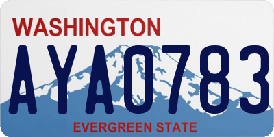 WA license plate AYA0783