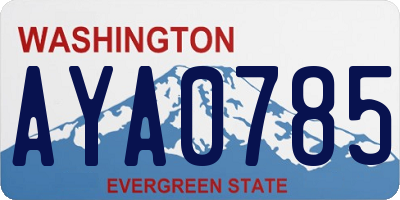 WA license plate AYA0785