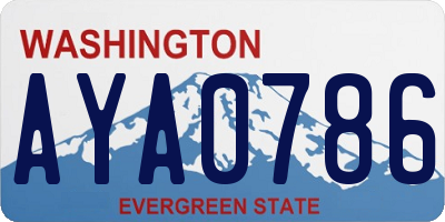 WA license plate AYA0786