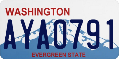 WA license plate AYA0791