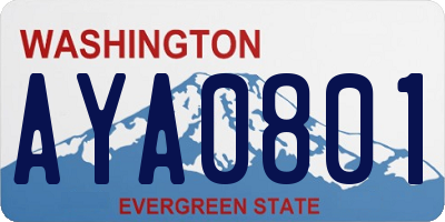 WA license plate AYA0801
