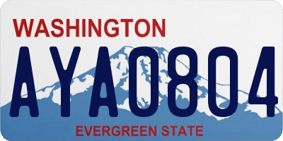 WA license plate AYA0804