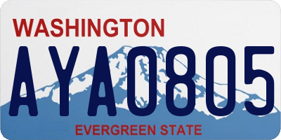 WA license plate AYA0805
