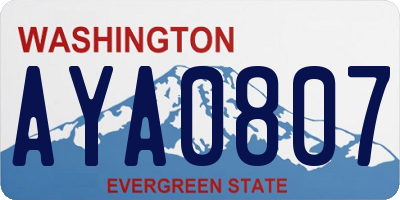 WA license plate AYA0807