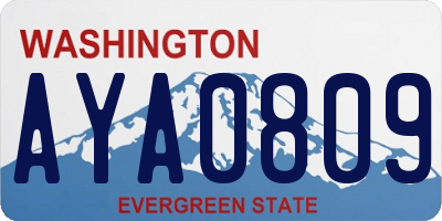 WA license plate AYA0809