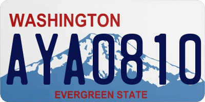 WA license plate AYA0810