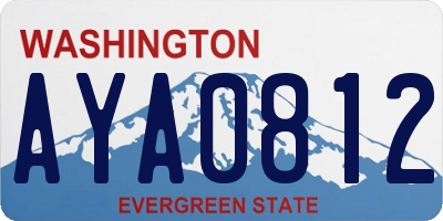 WA license plate AYA0812