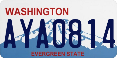WA license plate AYA0814
