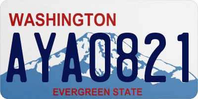 WA license plate AYA0821