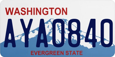 WA license plate AYA0840