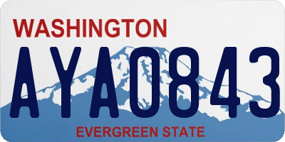 WA license plate AYA0843