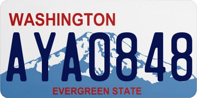 WA license plate AYA0848