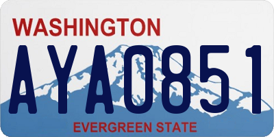 WA license plate AYA0851