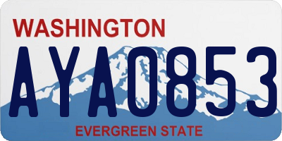 WA license plate AYA0853