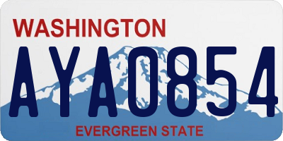 WA license plate AYA0854
