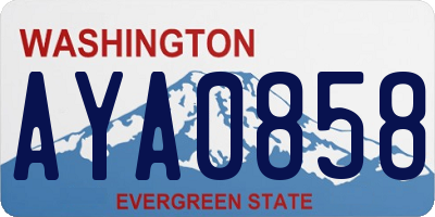 WA license plate AYA0858