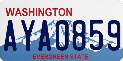 WA license plate AYA0859