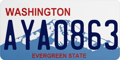 WA license plate AYA0863