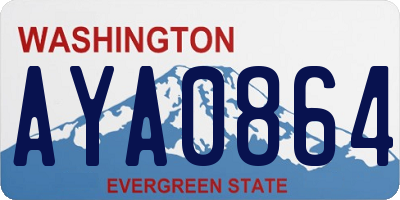 WA license plate AYA0864