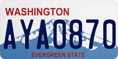 WA license plate AYA0870